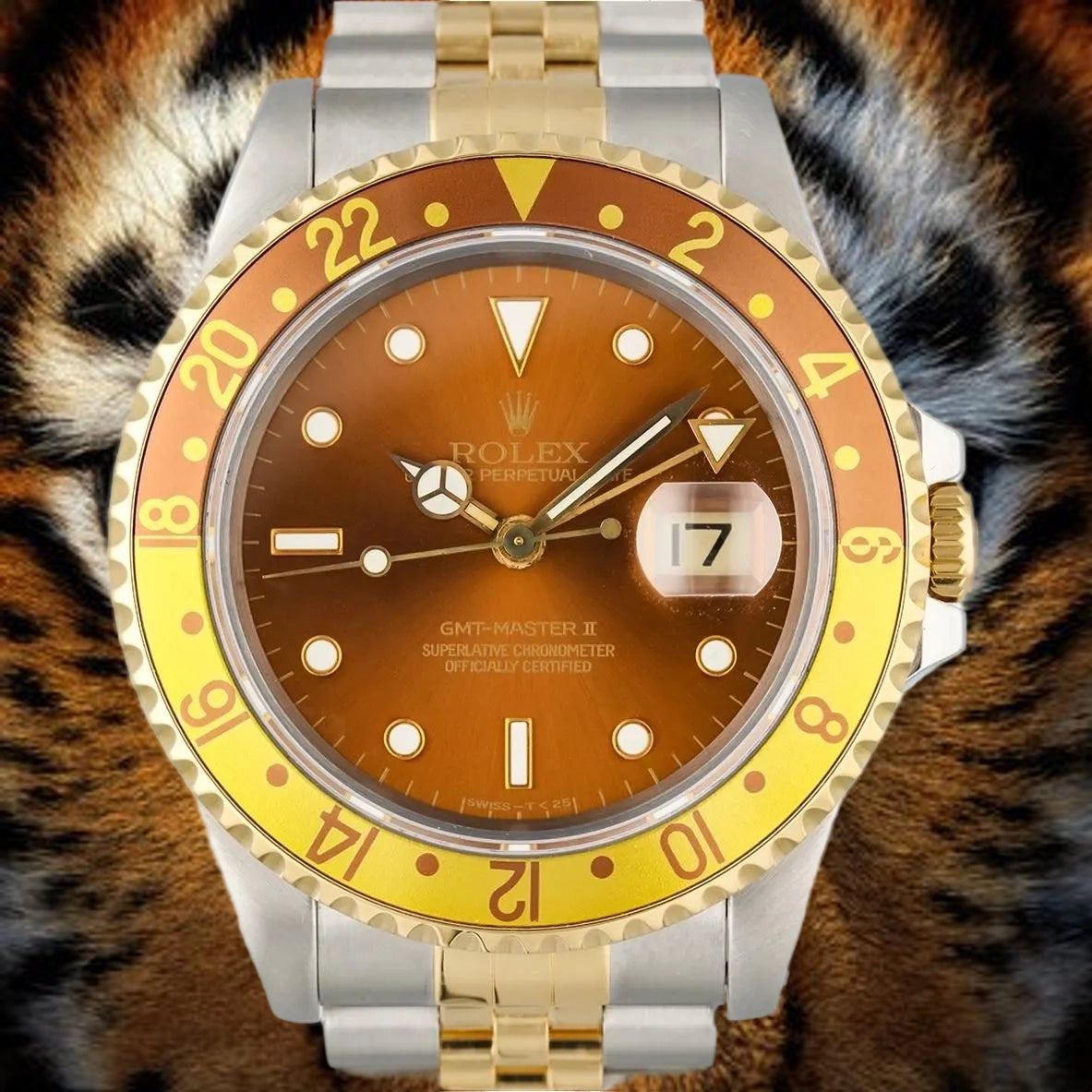 Rolex GMT Master II Tiger Eye 18K