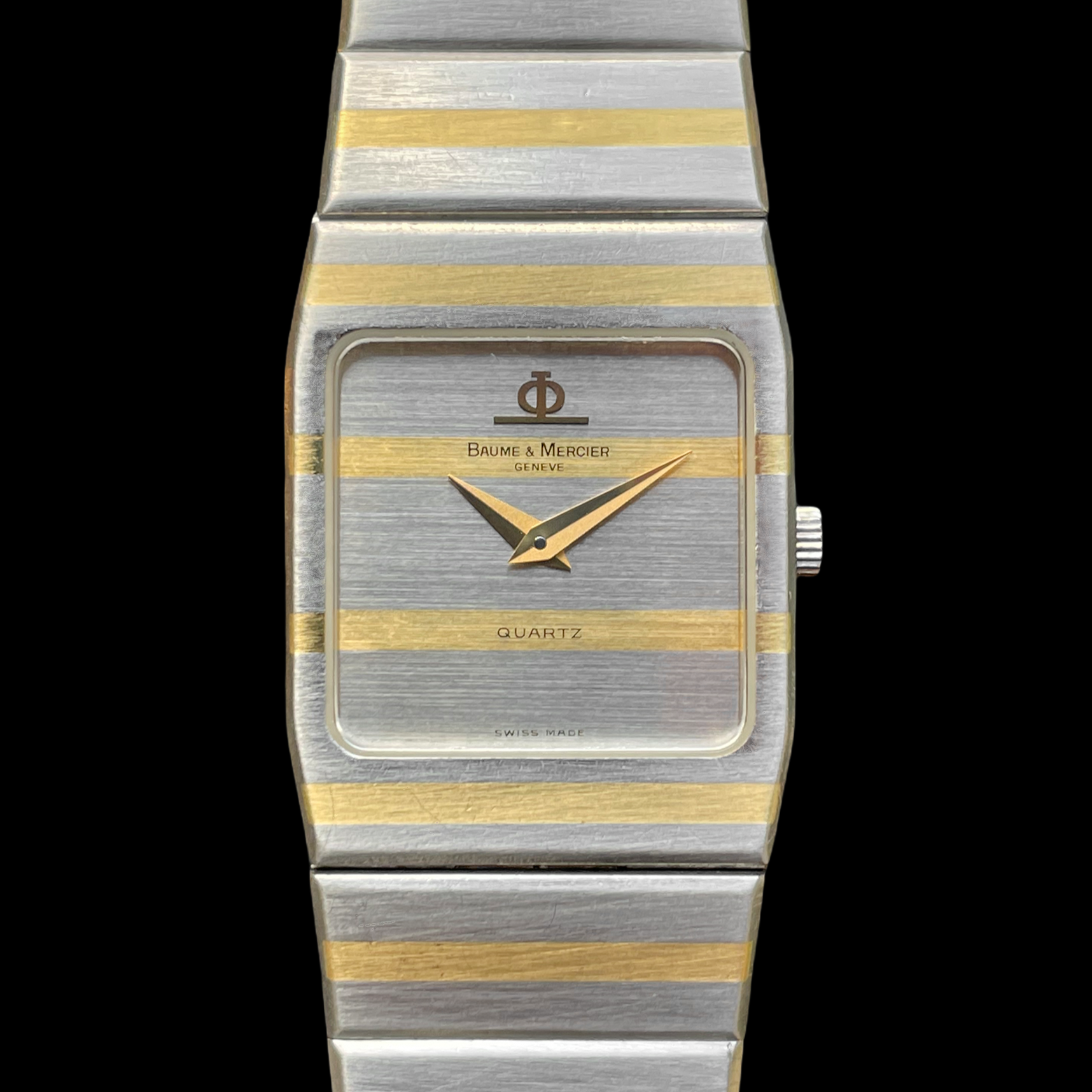 Baume et Mercier Gen ve Two Tone Stripe Swiss Vintage Watch